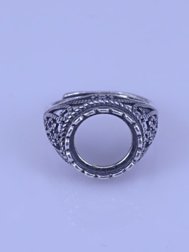 925 Sterling Silver Round Ring Setting Stone size: 12*12mm