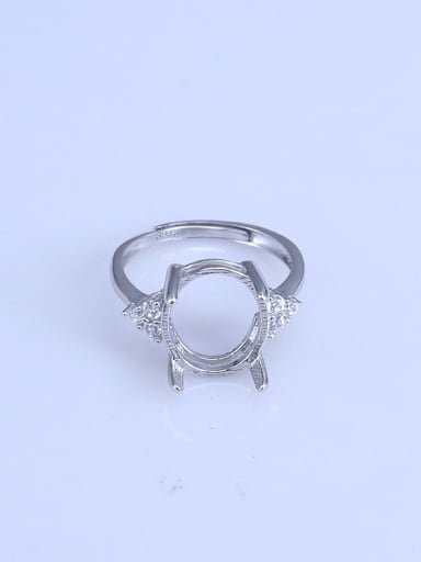 925 Sterling Silver 18K White Gold Plated Geometric Ring Setting Stone size: 5*7 6*8 7*9 8*10 9*11 10*12 11*13 12*16 13*