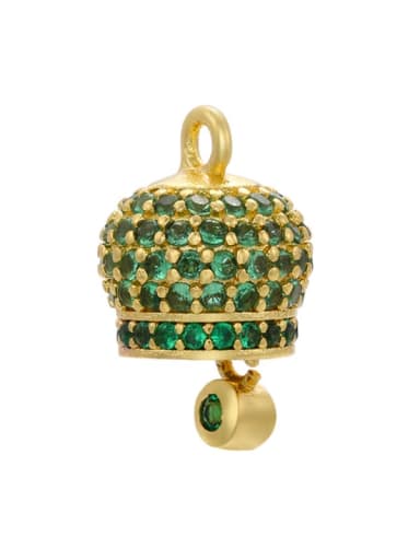 Golden green diamond Micro Set Fancy Diamond Bell Accessories Pendant