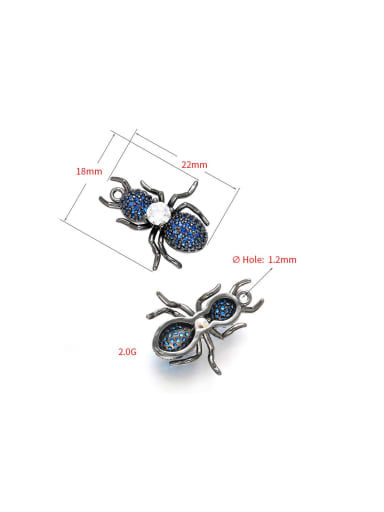 blue Brass Fancy Color Diamond Ant Micro Setting Pendant