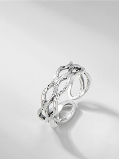 925 Sterling Silver Hollow Geometric Vintage Stackable Ring