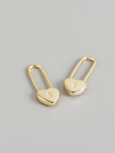 925 Sterling Silver Heart Minimalist Pin Stud Earring