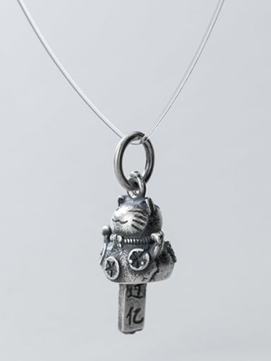 925 Sterling Silver Cat Charm Height : 12 mm , Width: 9 mm