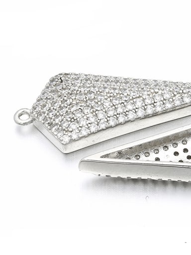 Platinum Brass Rectangular Micro-Set Jewelry Accessories