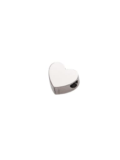 Steel color Stainless steel Heart Minimalist Beads