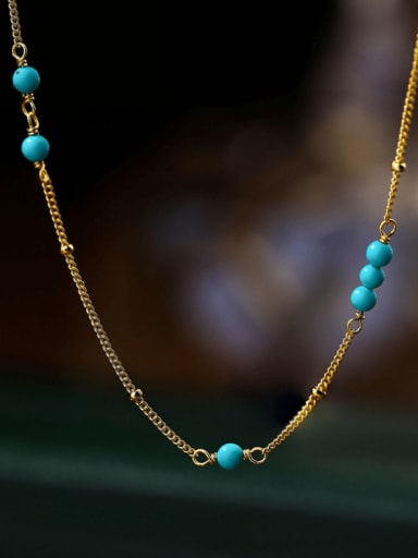 custom 925 Sterling Silver Turquoise Irregular Vintage Necklace
