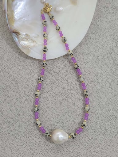 Titanium Steel Freshwater Pearl Natural stone Bohemia Beaded Necklace