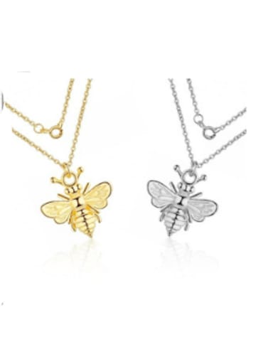 custom 925 Sterling Silver Bee Cute Necklace