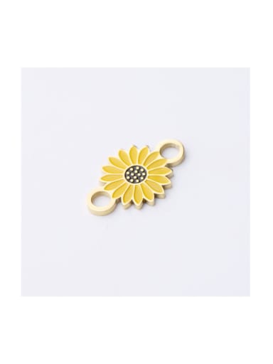 custom Stainless steel fresh small daisy double hole sun flower accessories