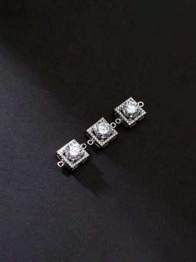 925 Sterling Silver Cubic Zirconia Geometric 1.1mm Charm Width: 14.7 mm, Height : 9.6 mm, Thickness: 5.8mm