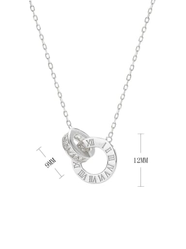 platinum 925 Sterling Silver Geometric Minimalist Necklace