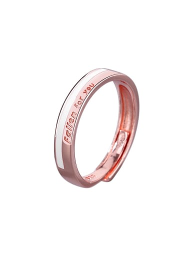 925 Sterling Silver Enamel Geometric Minimalist Couple Ring