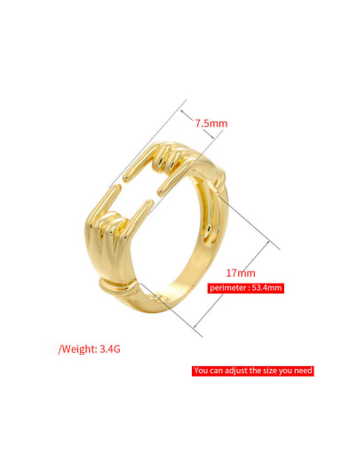 golden Brass finger shape Trend Band Ring