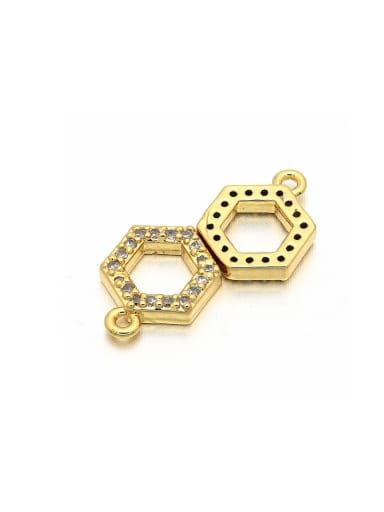 golden Brass Hexagon Microset Pendant