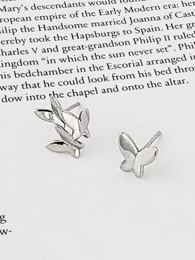 E2150 Platinum (1.4g) 925 Sterling Silver Butterfly Cute Stud Earring