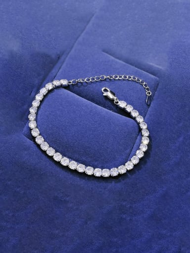 4mm Bracelet 16cm 925 Sterling Silver Cubic Zirconia Geometric Luxury Necklace