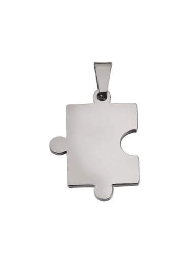 Stainless Steel Glossy Couple Cube Puzzle Pendant