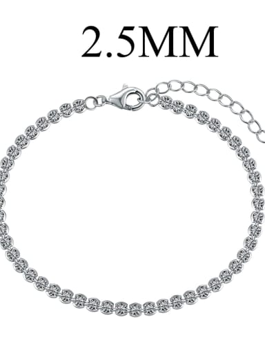 DY150198 S W WH 925 Sterling Silver Cubic Zirconia Geometric Dainty Bracelet