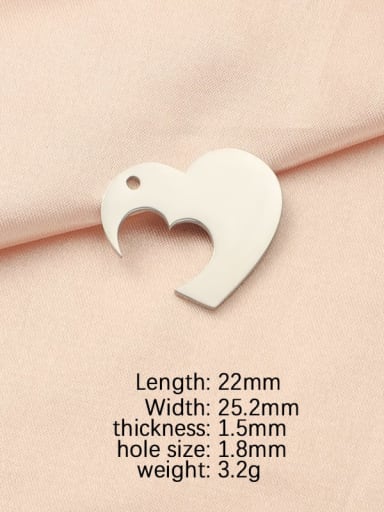 Outer layer hollowed out big heart steel Titanium Steel Minimalist Smooth Heart  GIY