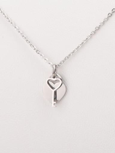 Steel color Stainless steel Key Minimalist Necklace