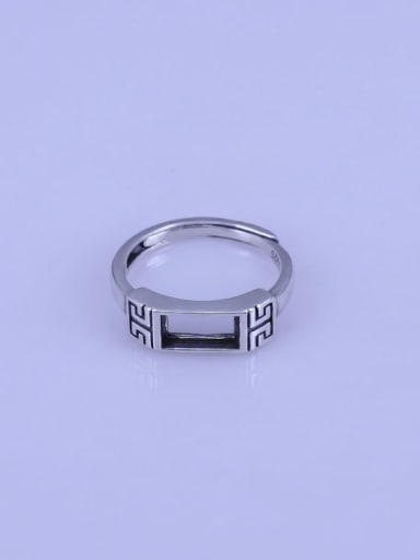 925 Sterling Silver Rectangle Ring Setting Stone size: 4*8mm
