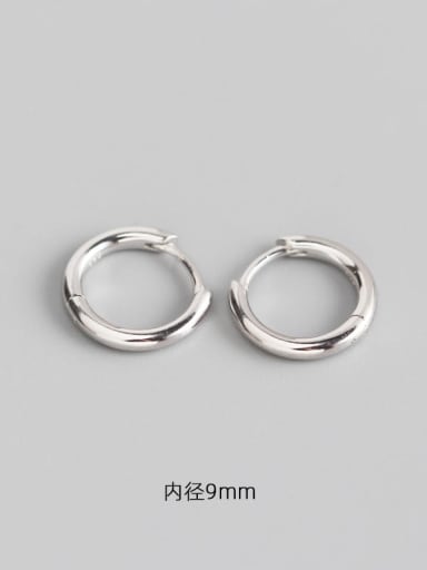 5#9mm white gold 925 Sterling Silver Geometric Minimalist Huggie Earring