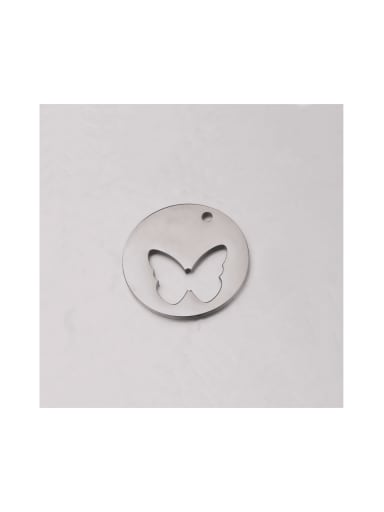 custom Stainless steel disc electroplating hollow butterfly single hole pendant accessories