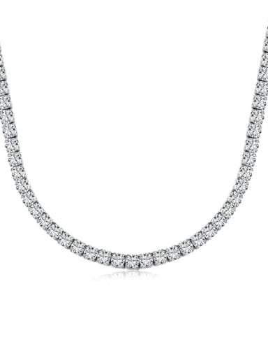 925 Sterling Silver Cubic Zirconia tennis Necklace