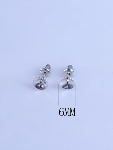 925 Sterling Silver 18K White Gold Plated Geometric Earring Setting Stone diameter: 6mm