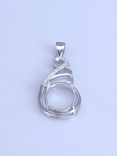 925 Sterling Silver Oval Pendant Setting Stone size:13*16mm