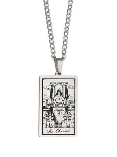 The Chariot's Tarot hip hop stainless steel titanium steel necklace
