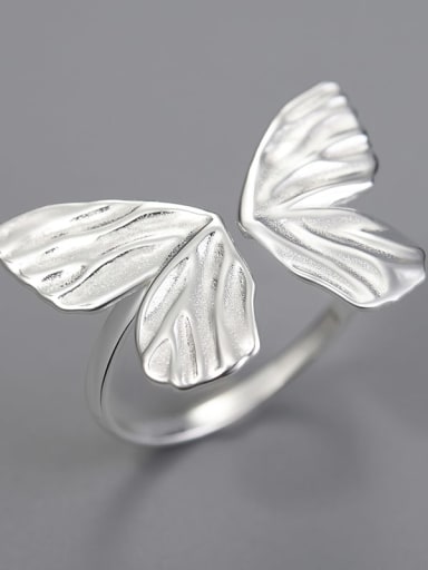 Lfjd0156b Silver 925 Sterling Silver Sweet and Temperament Butterfly  Artisan Band Ring