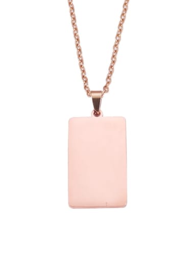 rose gold Stainless steel  Hip Hop Geometric  Pendant Necklace