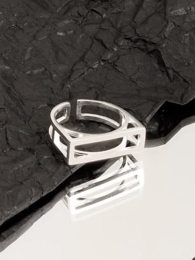 Silver 13 adjustable 925 Sterling Silver Geometric Minimalist Band Ring