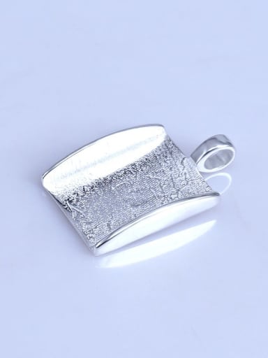 custom 925 Sterling Silver Rhodium Plated Geometric Pendant Setting Stone size: 15*22mm