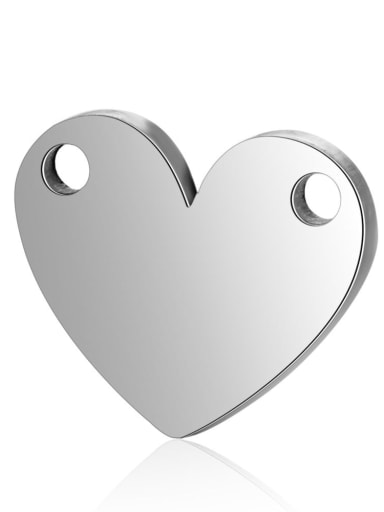 Stainless steel Heart Charm Height : 12.8 mm , Width: 10.8mm