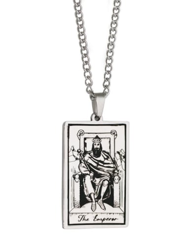The Emperor's Tarot hip hop stainless steel titanium steel necklace