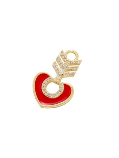 Heart Brass Enamel Dainty Pendant