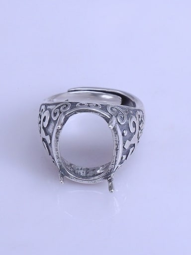 925 Sterling Silver Geometric Ring Setting Stone size: 14*18mm