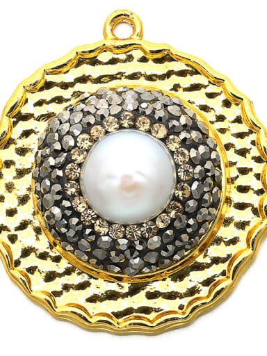 Brass Microset Loose Beads White Diamond Necklace Pendant