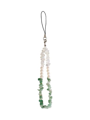 P68002 green Hand Woven Crystal Stone Beaded Charm Mobile Accessories