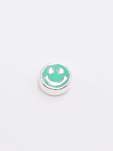 S925 Sterling Silver Epoxy Smiley Face Pink Green Black Yellow Red Smile Pendant