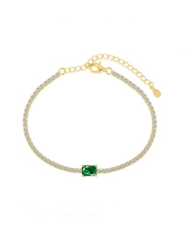 Gold DY150150 925 Sterling Silver Cubic Zirconia Geometric Luxury Link Bracelet
