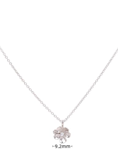 platinum 925 Sterling Silver Flower Minimalist Necklace