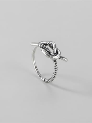 925 Sterling Silver Geometric Vintage Knot Band Ring