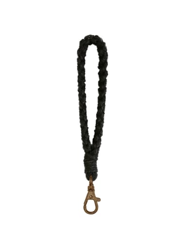 Black k68340 Copper Cotton Rope Hand-Woven Wrist Key Chain