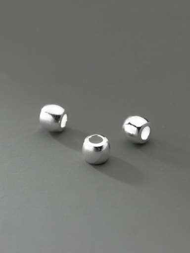 custom S925 plain silver diameter 4-5mm geometric drum beads hand string spacer beads