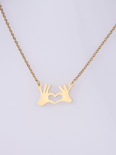 Stainless steel Heart Hands Minimalist Necklace