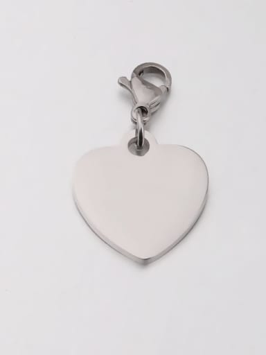 Steel color Stainless steel melon seed buckle love pendant