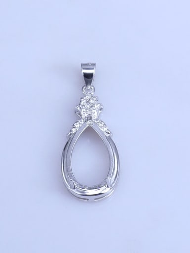 925 Sterling Silver Rhodium Plated Water Drop Pendant Setting Stone size: 11*18mm